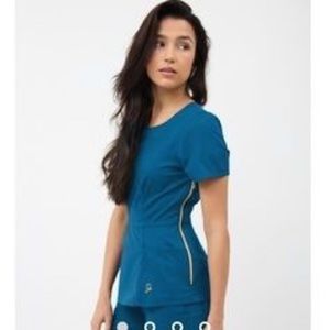 Scrub Top - Jaanuu - Medium - Caribbean Blue